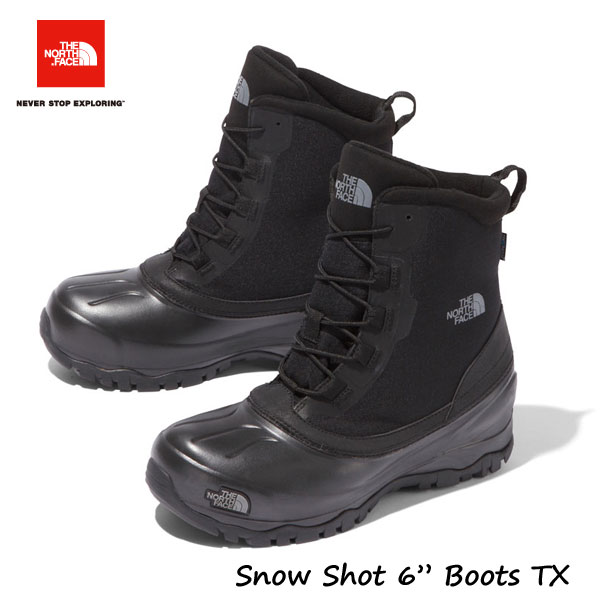 The North Face NF51960 KK Snow Shot 6” Boots TX V TNF Black　 ザ ノースフェイス スノーショット6”ブーツテキスタイルV（ユニセックス））(KK)TNFブラック×TNFブラック 降雪　雪かき　スキー　スノボー　除雪作業に！