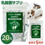 乳酸菌 ペット 健康 免活 サプリ プラチナ乳酸菌5000α(20包入)【犬 猫 うさぎ フェレット 老犬 老猫 】