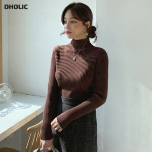 【今ダケ送料無料】≪人気商品再入荷≫ハーフネックリブニット・全5色・t59824 レディース【tops】 トップス ニット ニットトップス 長袖 リブ リブニット ハーフネック ハイネック 無地 ベーシック カジュアル 秋 冬 ハイホリHIHOLLI