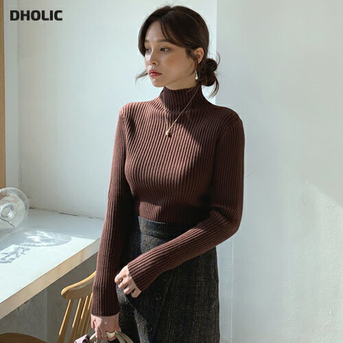 【今ダケ送料無料】≪人気商品再入荷≫ハーフネックリブニット・全5色・t59824 レディース【tops】 トップス ニット ニットトップス 長袖 リブ リブニット ハーフネック ハイネック 無地 ベーシック カジュアル 秋 冬 ハイホリHIHOLLI