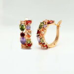 【送料無料 10日返品/3ヶ月修理保証】 プチプラ ピアス 両耳用 レディース キュービックジルコニア 真鍮 マルチカラー イエローゴールド ピンクゴールド 人気 フープ ラウンド ペア ドロップ 小粒 きれいめ カラフル e14061201