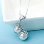 【送料無料 10日返品/3ヶ月修理保証】 プチプラ ネックレス レディース キュービックジルコニア イミテーションパール 真鍮 ホワイト ピンクゴールド シルバー 人気 小豆 アズキチェーン カニカン 大粒 40+5cm 上品 n16072316