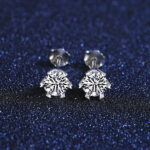 【送料無料 10日返品/3ヶ月修理保証】 プチプラ ピアス 両耳用 レディース 0.5Carat Pair モアサナイト シルバー925 ホワイト シルバー スタッド ラウンド 中粒 一粒 6本爪 上品 大人 おしゃれ 可愛い かわいい mse021
