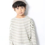 【SALE／40%OFF】devirock ゆるっとボーダー長袖Tシャツ ロンT ビッグシルエット デビロック 子供服 キッズ デビロック カットソー Tシャツ ベージュ グリーン グレー ネイビー ブラック パープル レッド
