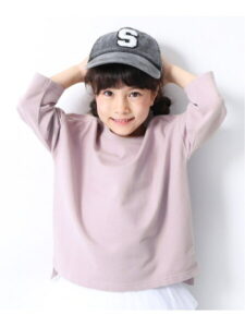 【SALE／20%OFF】devirock ミニ裏毛7分袖Tシャツ ベビー トップス 長袖 長そでデビロック 子供服 キッズ デビロック カットソー スウェット パープル ブルー グリーン ブラック ホワイト グレー